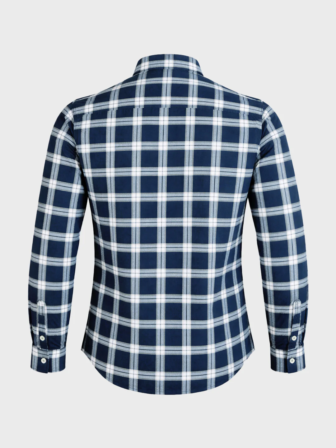 Men's Navy Blue Slim Fit Checkered Casual Shirts - Image 7