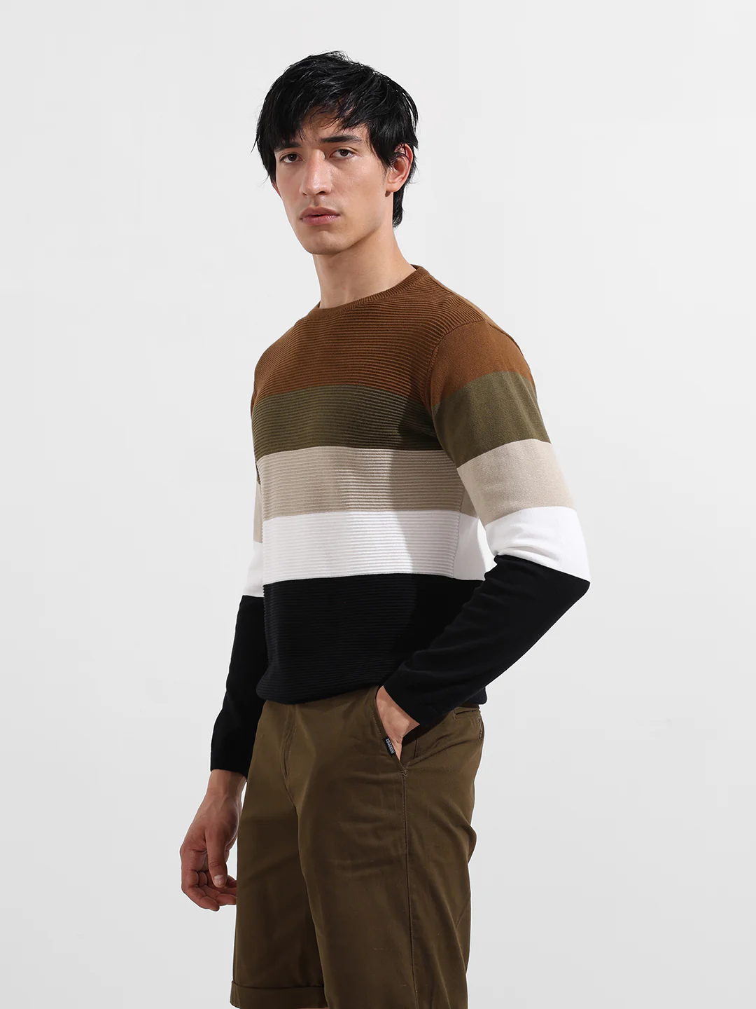 Men's Navy Blue Slim Fit Flat Knit T-Shirt - Image 4