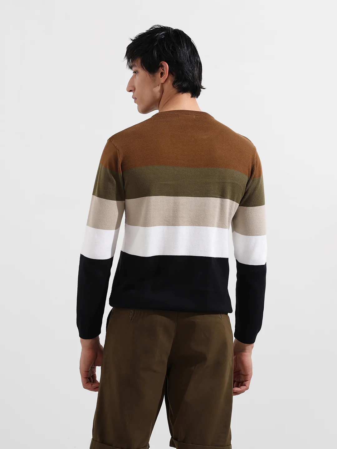 Men's Navy Blue Slim Fit Flat Knit T-Shirt - Image 6