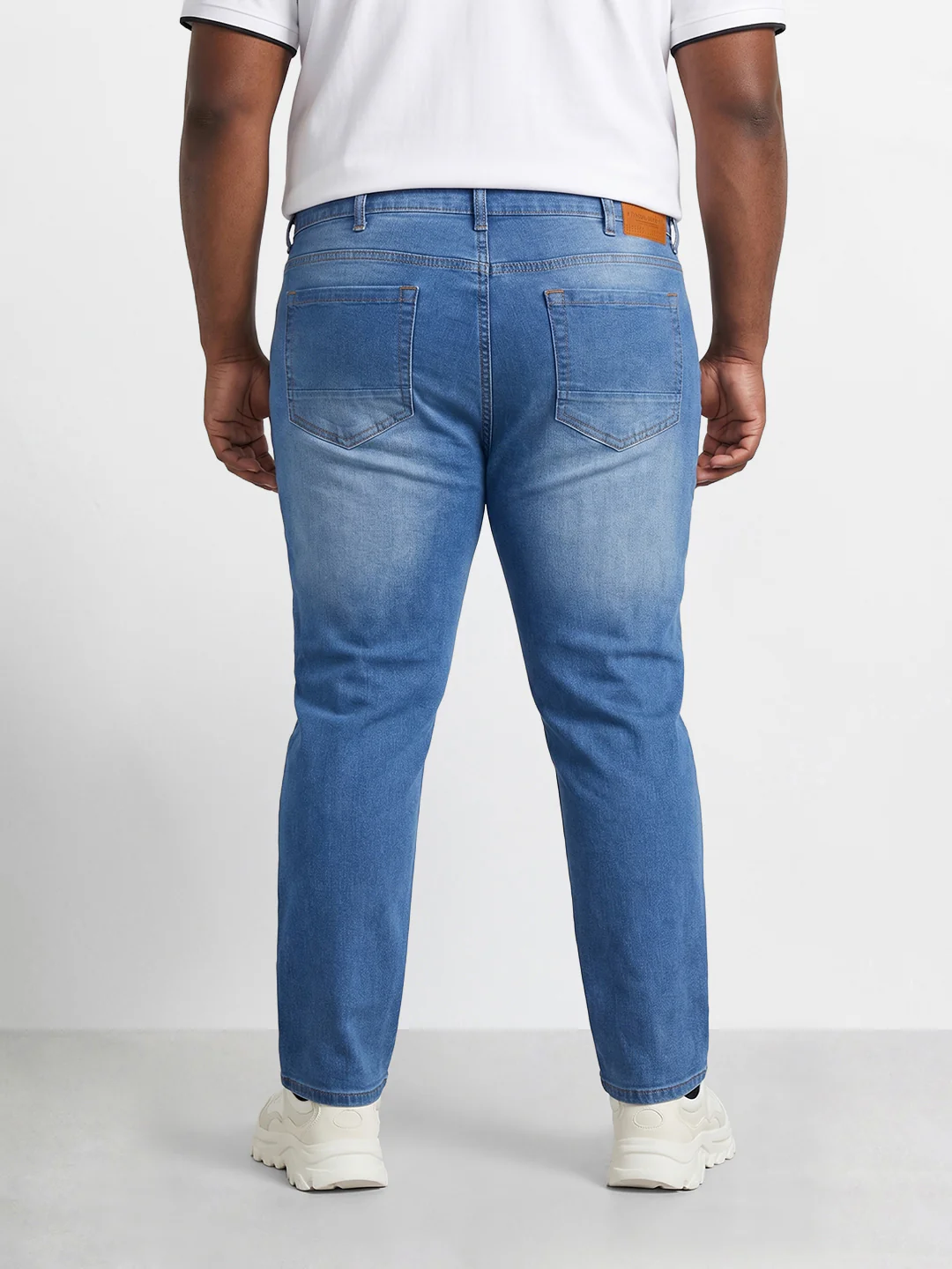 Men's Blue Slim Fit Solid Casual Jeans - Image 3