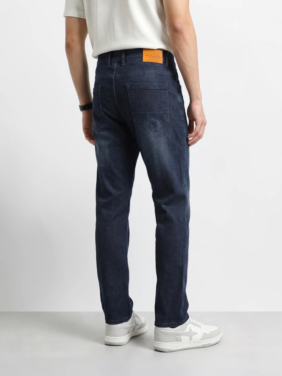 Men's Blue Slim Fit Solid Casual Jeans - Image 5