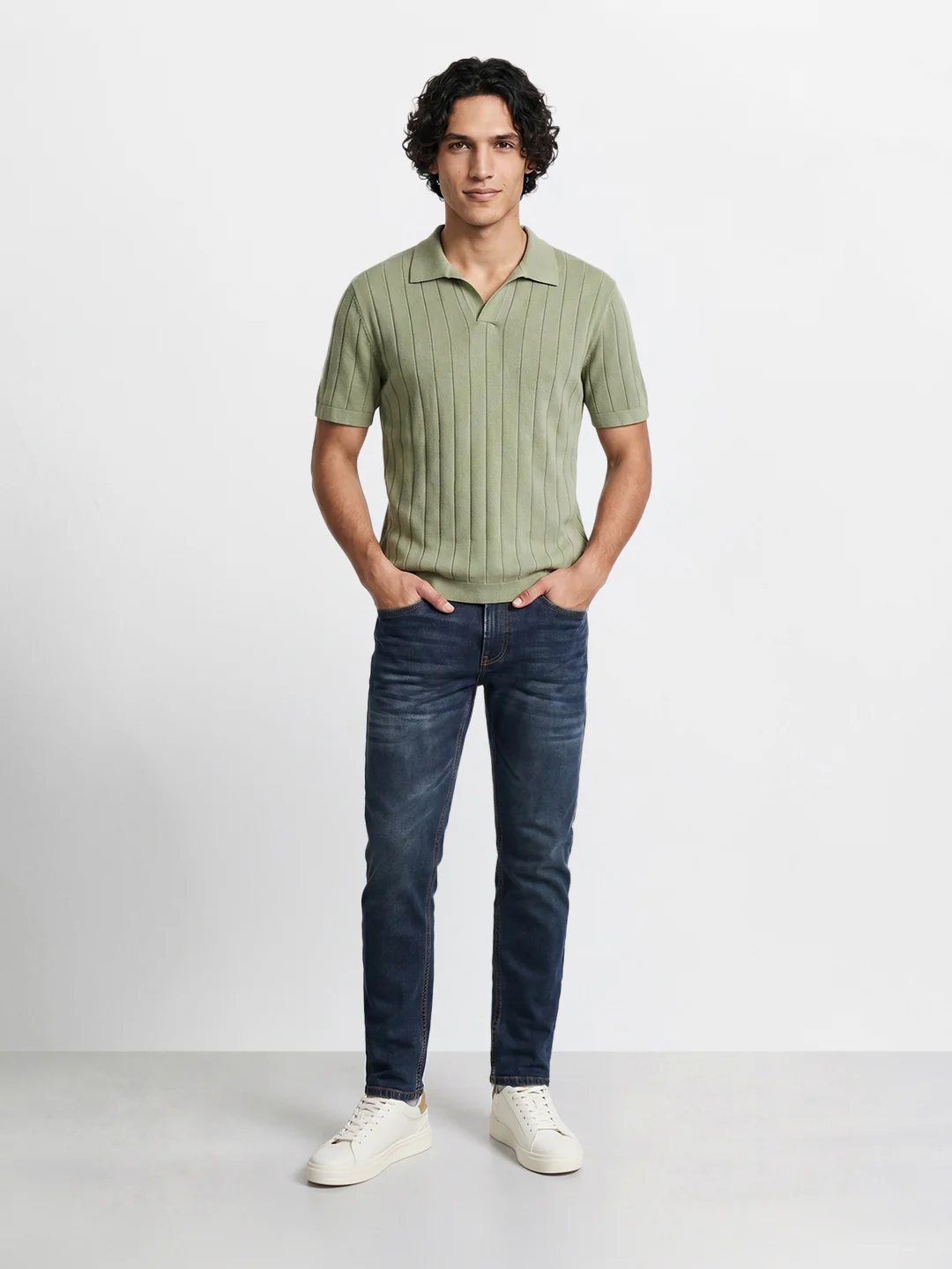 Men's Blue Slim Fit Solid Casual Jeans - Image 6