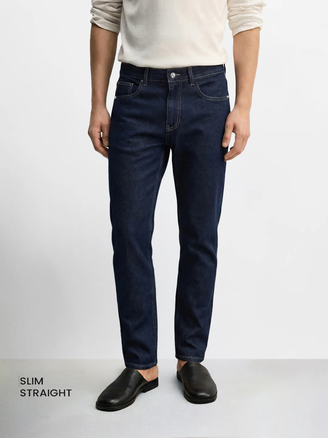 Men's Blue Slim Fit Solid Casual Jeans