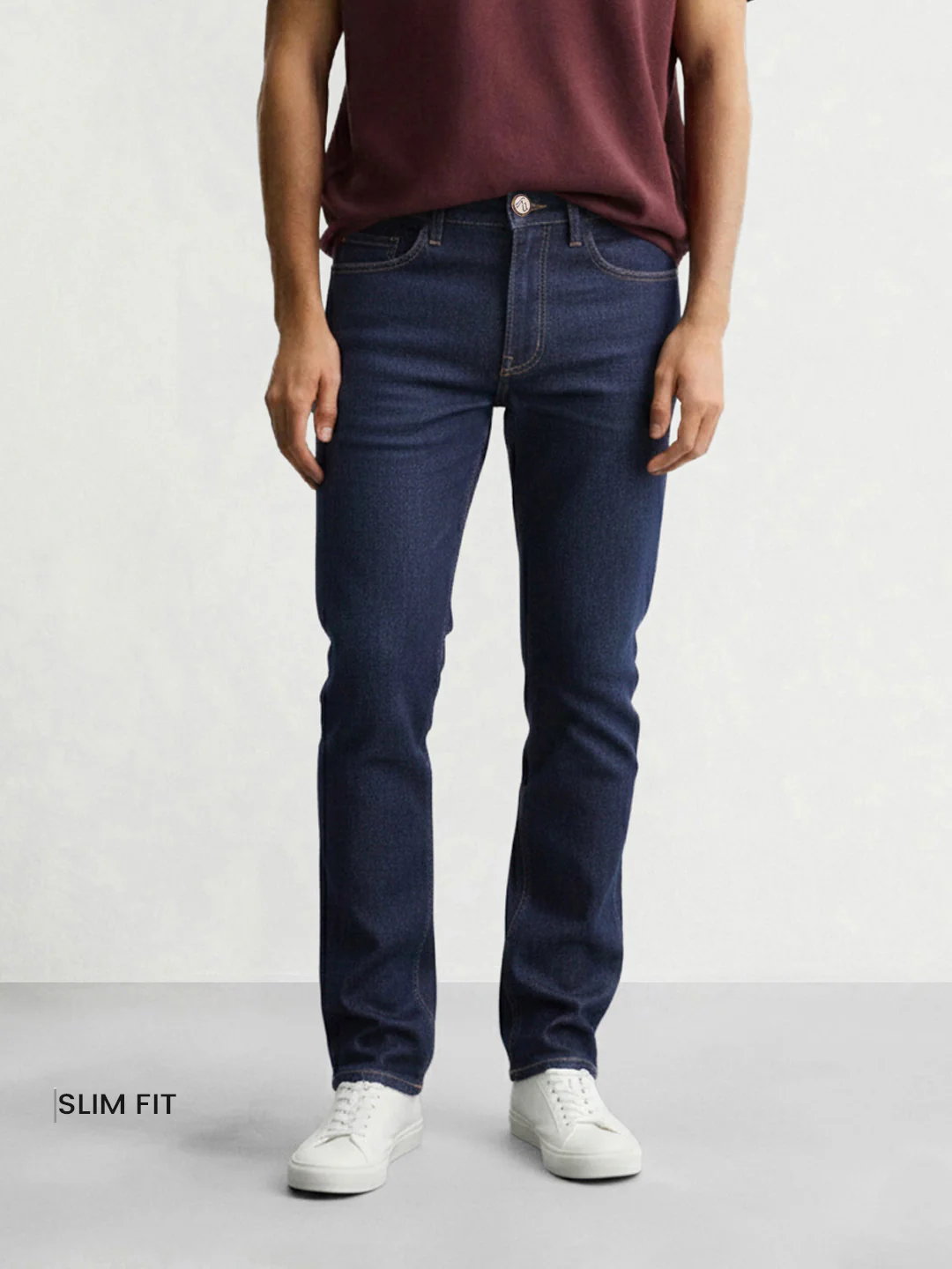Men's Blue Slim Fit Solid Casual Jeans