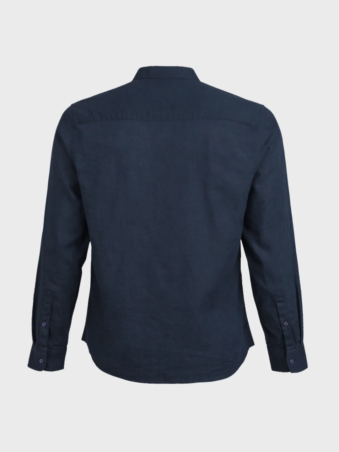 Men's Navy Blue Slim Fit Solid Casual Shirts - Image 6