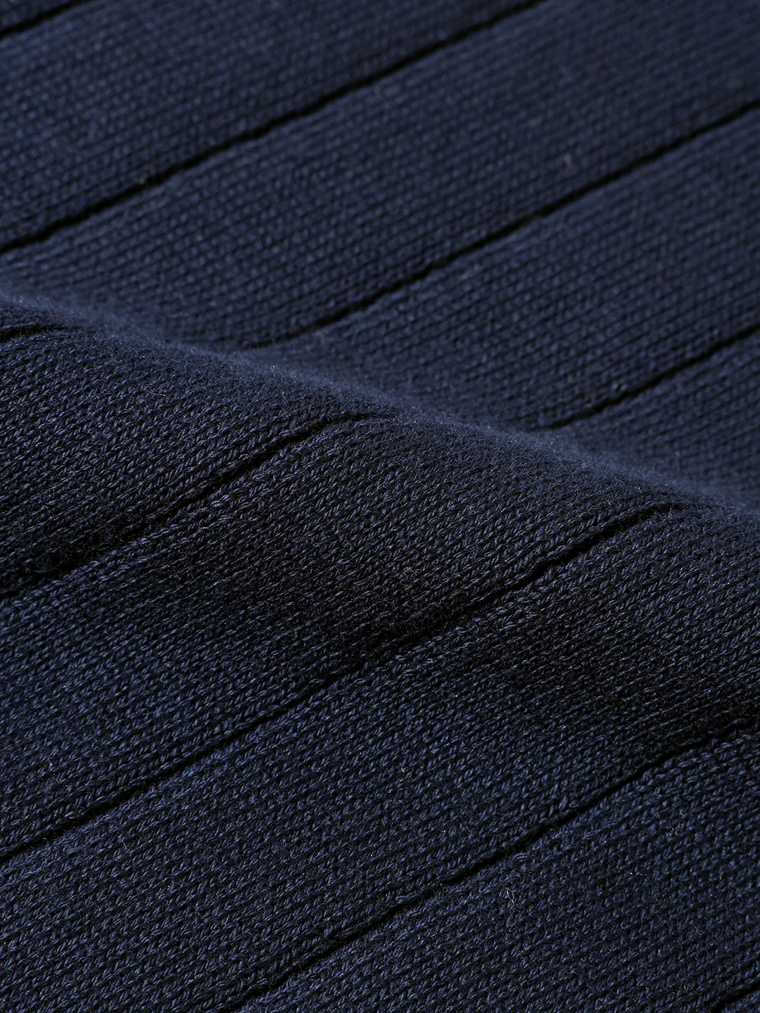Men's Navy Blue Slim Fit Solid Flat Knit Polo T-Shirt - Image 7