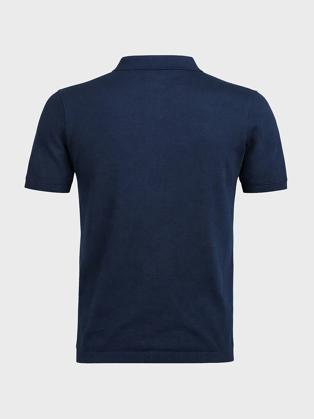 Men's Navy Blue Slim Fit Solid Casual Polo T-Shirt - Image 6