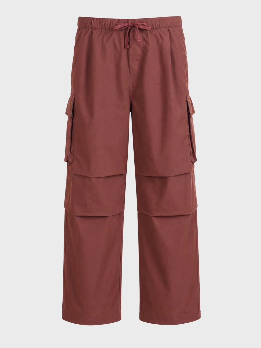 Men's Brown Baggy Fit Solid Utility Joggers - Image 7