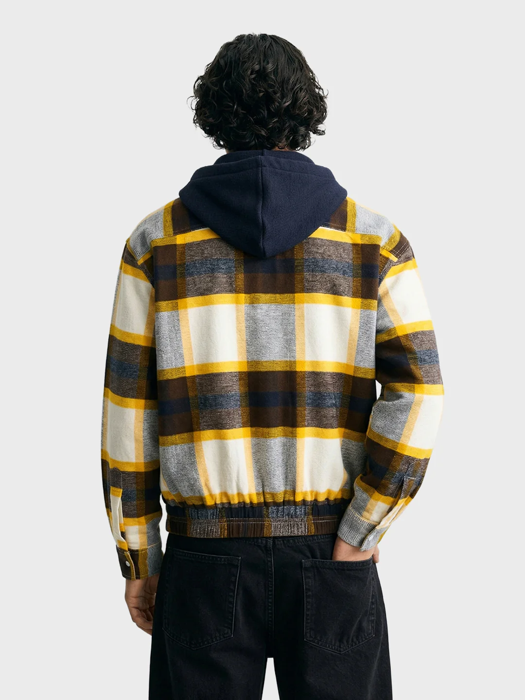 Men's Brown Boxy Fit Checked Casual Shirt - Image 5