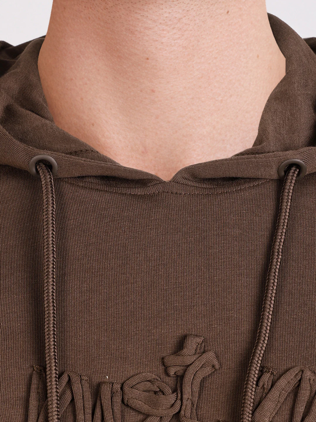 Men's Brown Relaxed Fit Embroidered Casual T-Shirts - Image 3