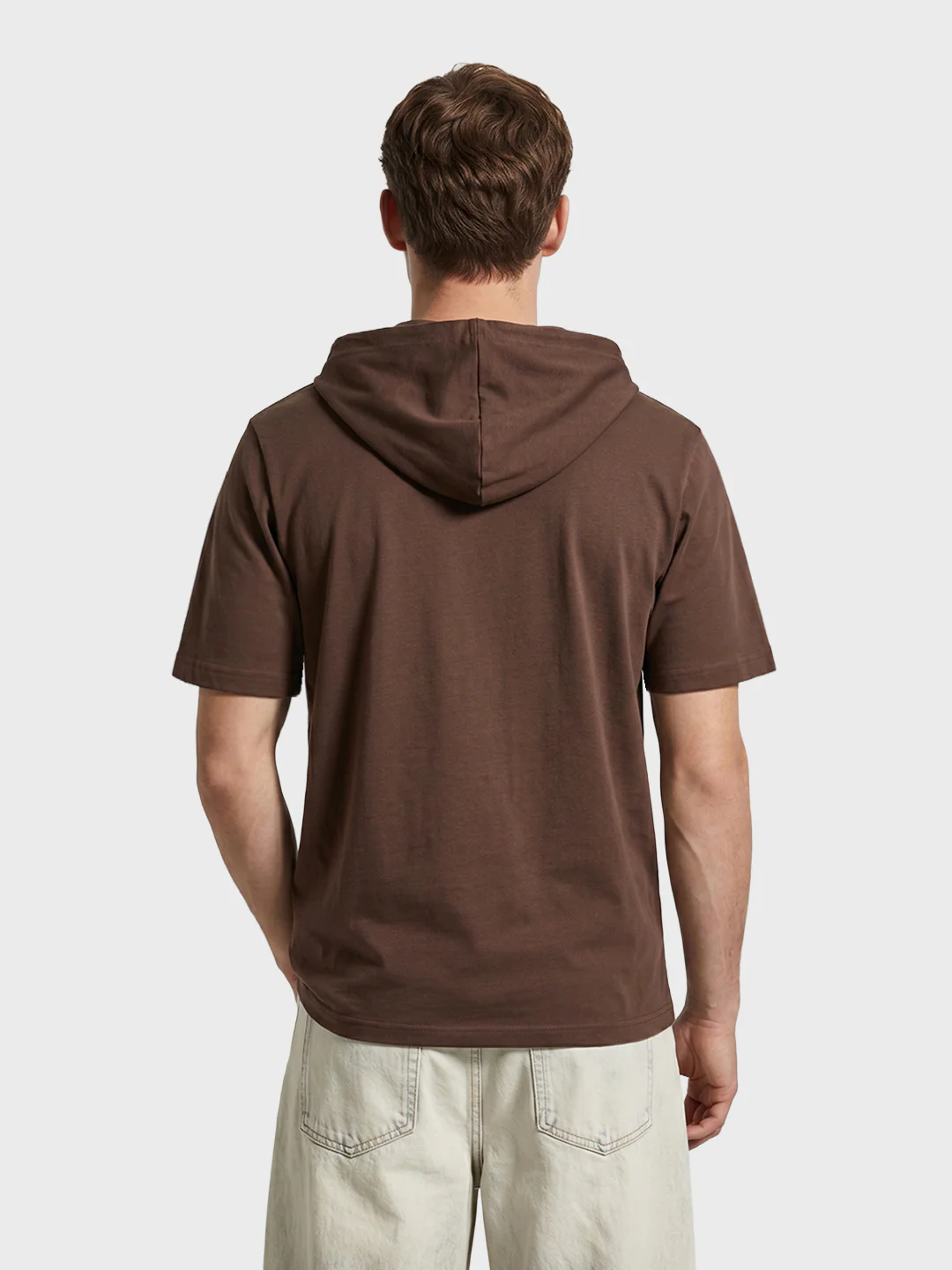 Men's Brown Relaxed Fit Embroidered Casual T-Shirts - Image 5