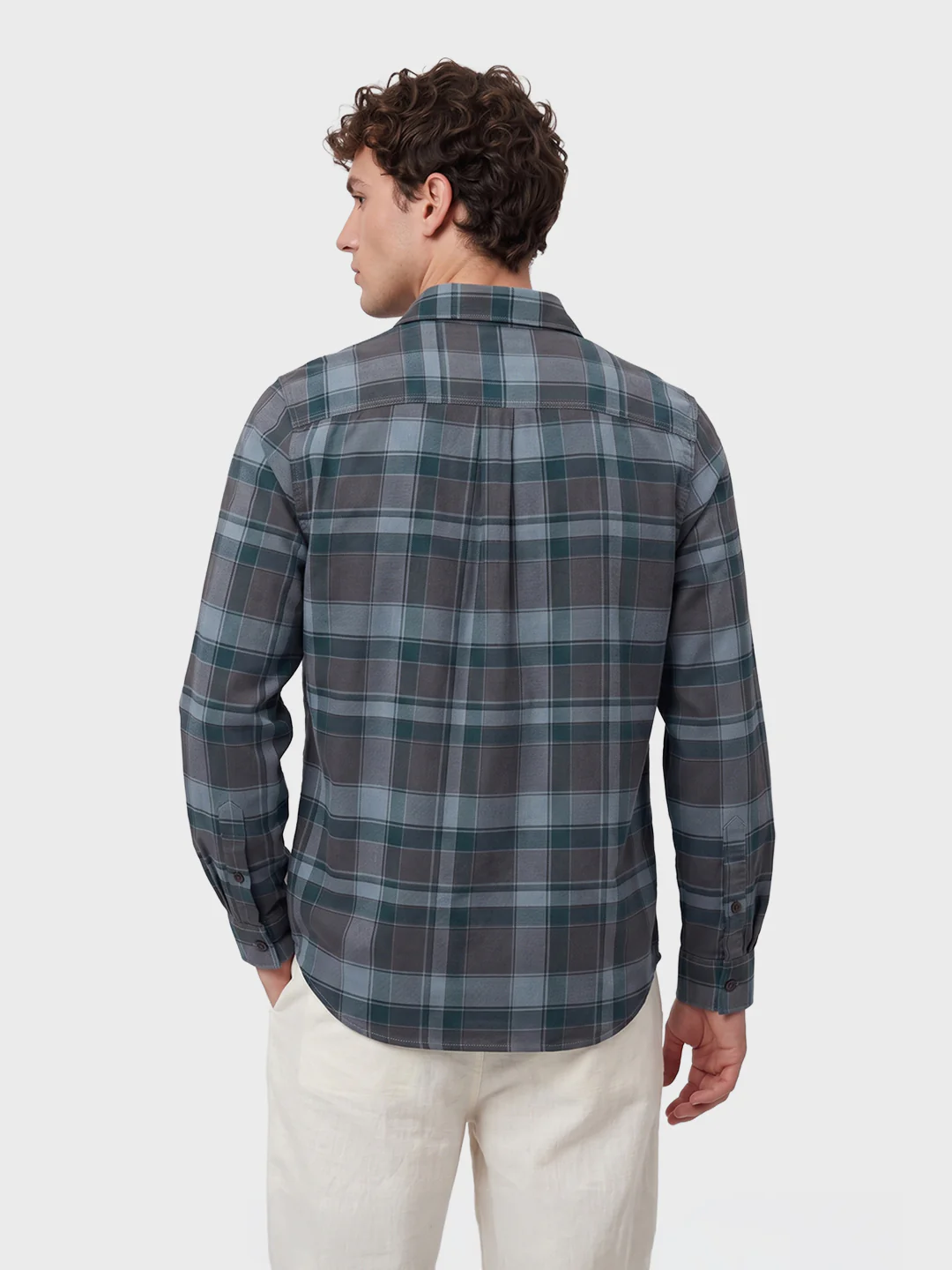Men's Brown Slim Fit Checkered Casual Shirt - Image 5