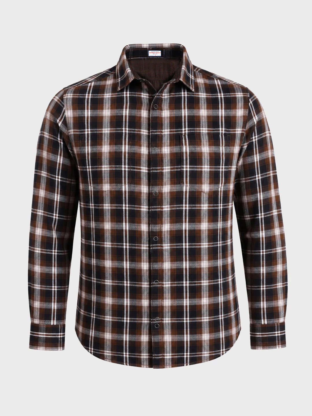 Men's Brown Regular Fit Checkered Casual Shirts - Image 6