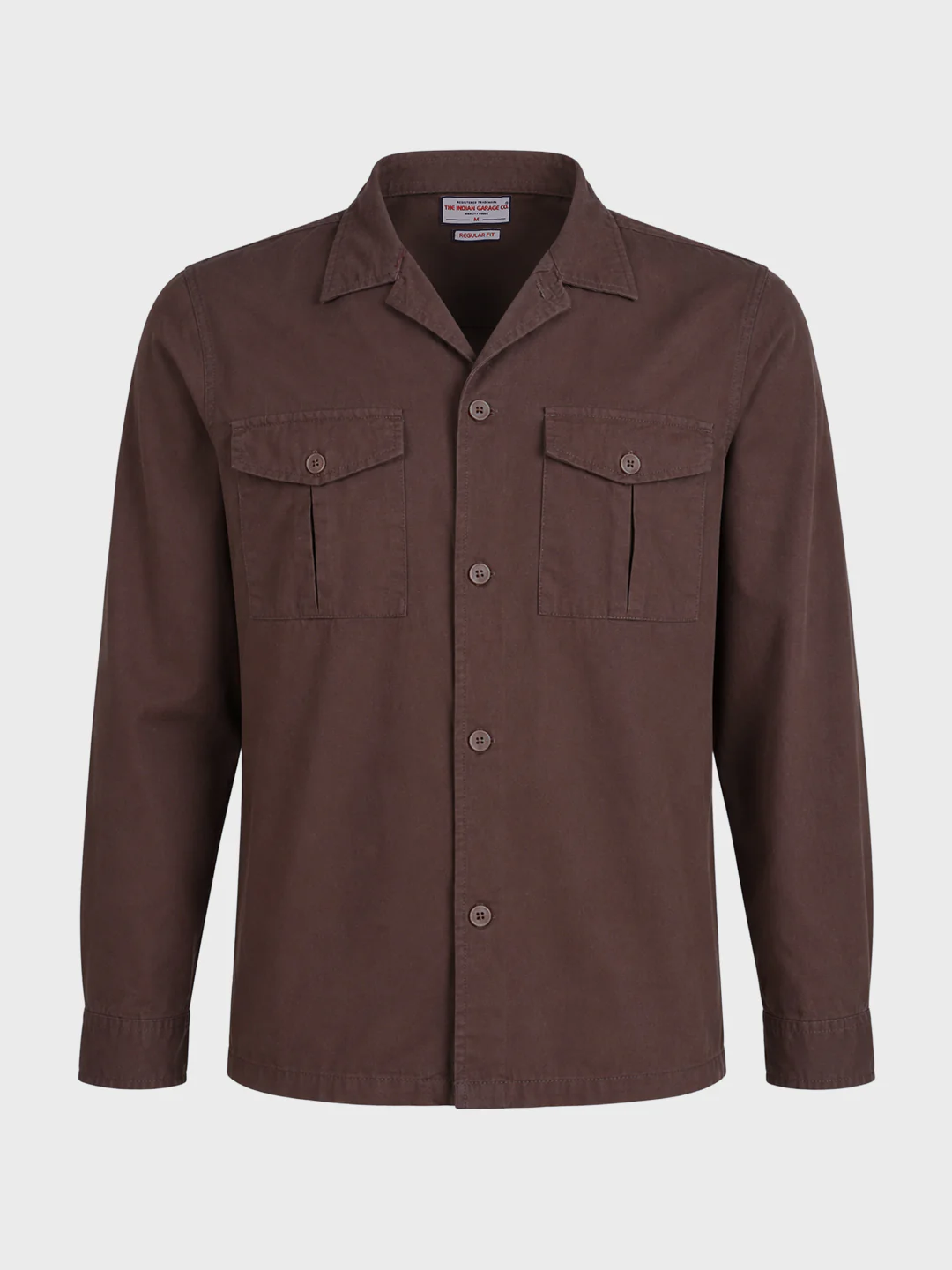 Men's Brown Regular Fit Embroidered Casual Shirts - Image 6