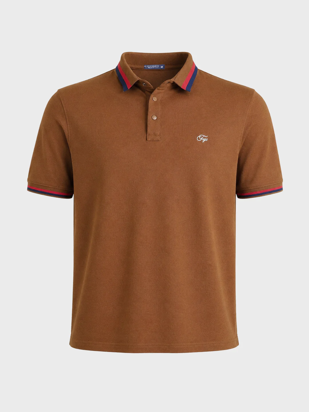 Men's Brown Regular Fit Solid Casual Polo T-Shirts - Image 6
