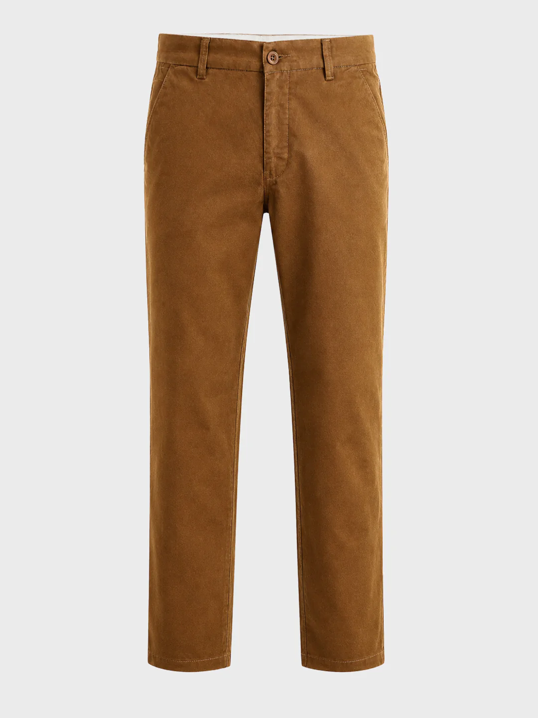 Men's Brown Regular Fit Solid Casual Chinos - Image 7