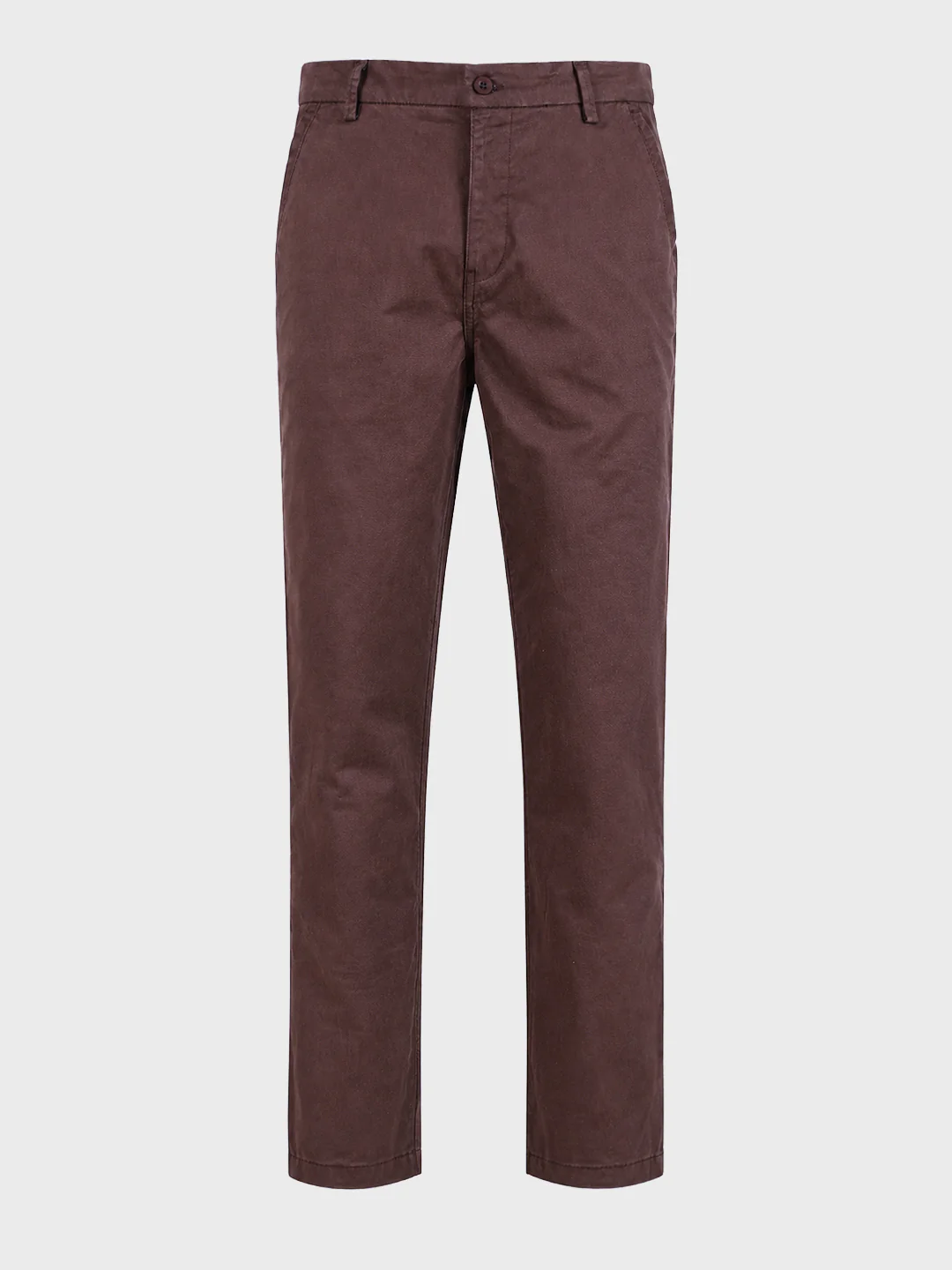Men's Brown Regular Fit Solid Casual Chinos - Image 7