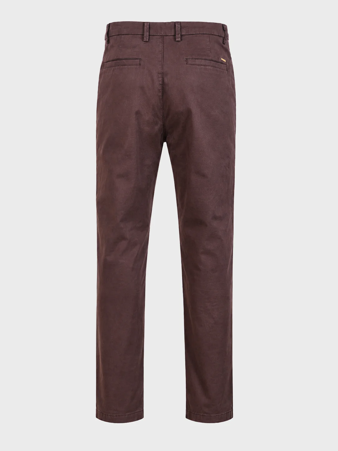 Men's Brown Regular Fit Solid Casual Chinos - Image 8