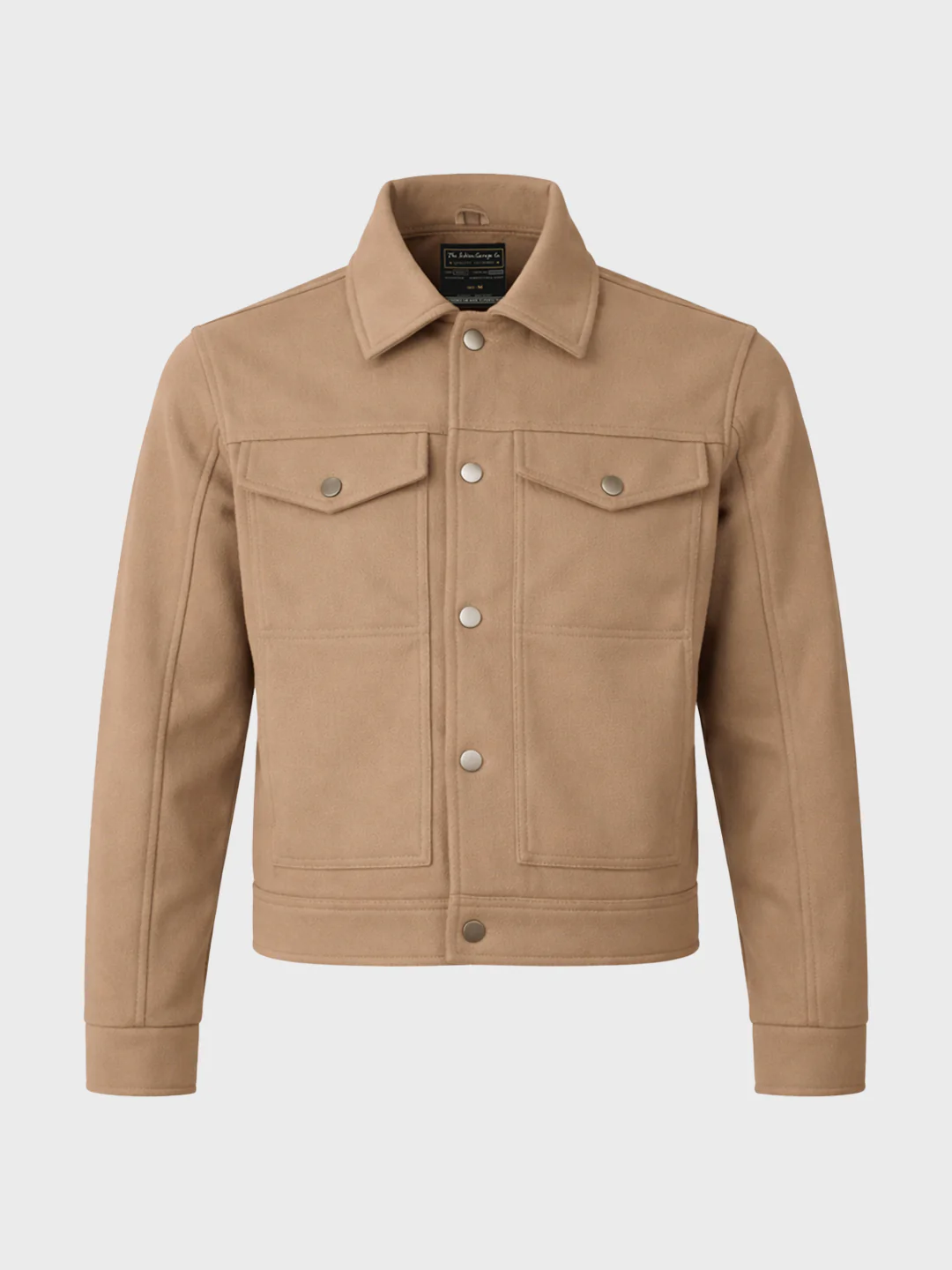 Men's Brown Regular Fit Solid Casual Biker Jacket - Image 4