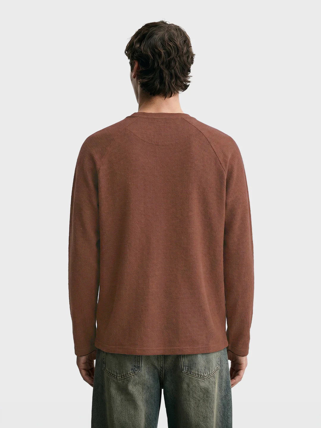 Men's Brown Regular Fit Solid Casual T-Shirt - Image 5