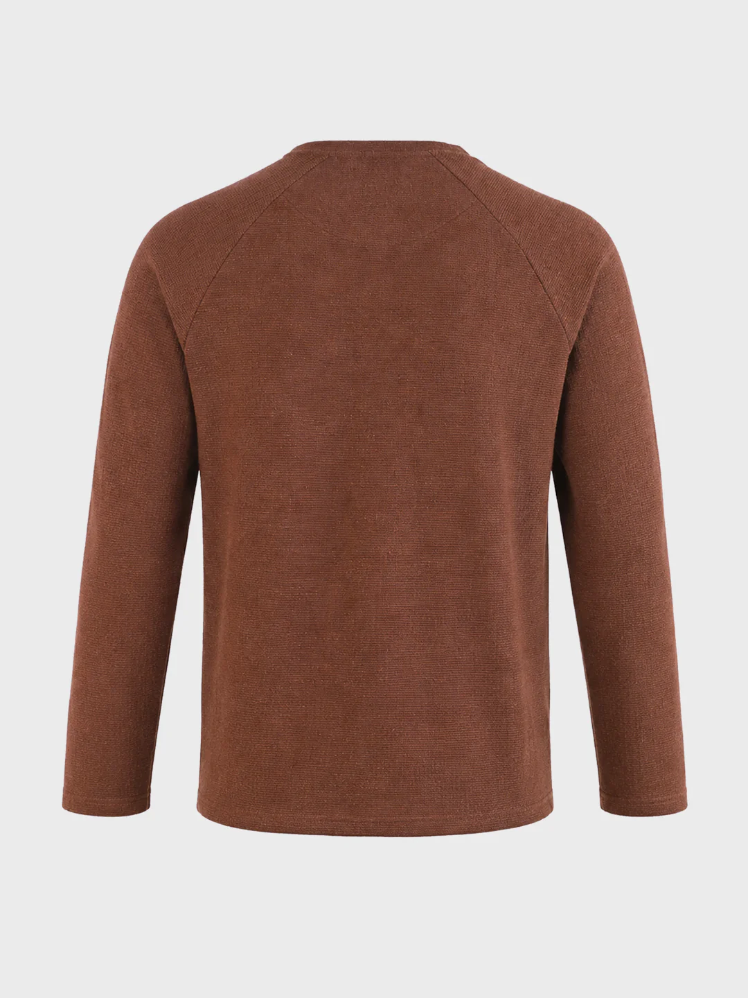 Men's Brown Regular Fit Solid Casual T-Shirt - Image 7