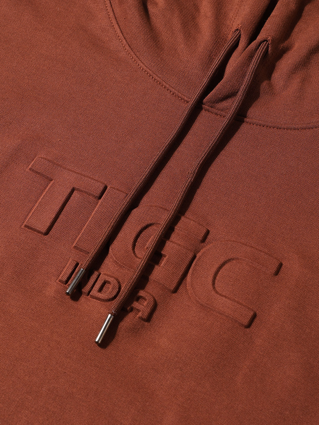 Men's Brown Relaxed Fit Embroided Casual Sweatshirt - Image 3