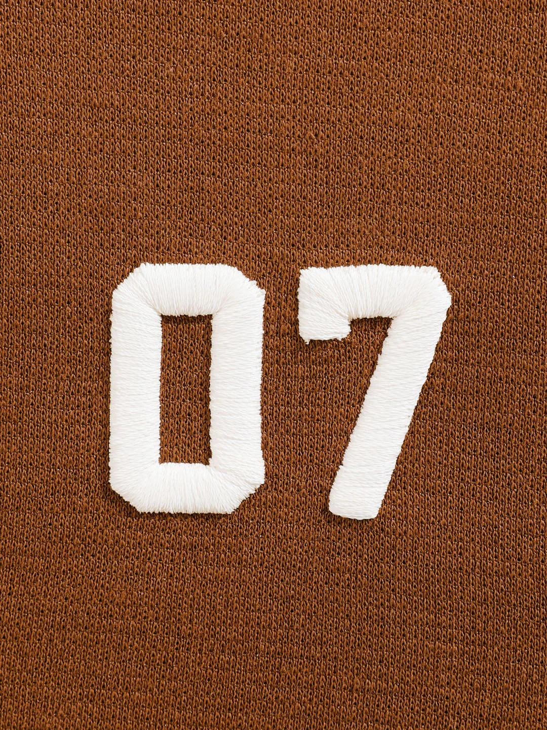 Men's Brown Relaxed Fit Embroided Casual Sweatshirt - Image 3