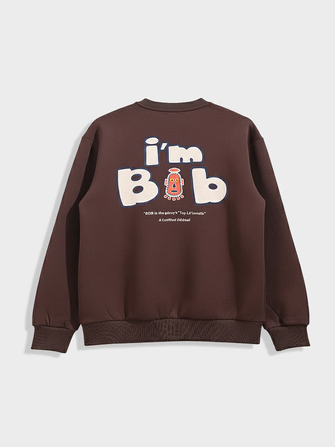 Men's Brown Relaxed Fit Embroided Casual Sweatshirt - Image 5