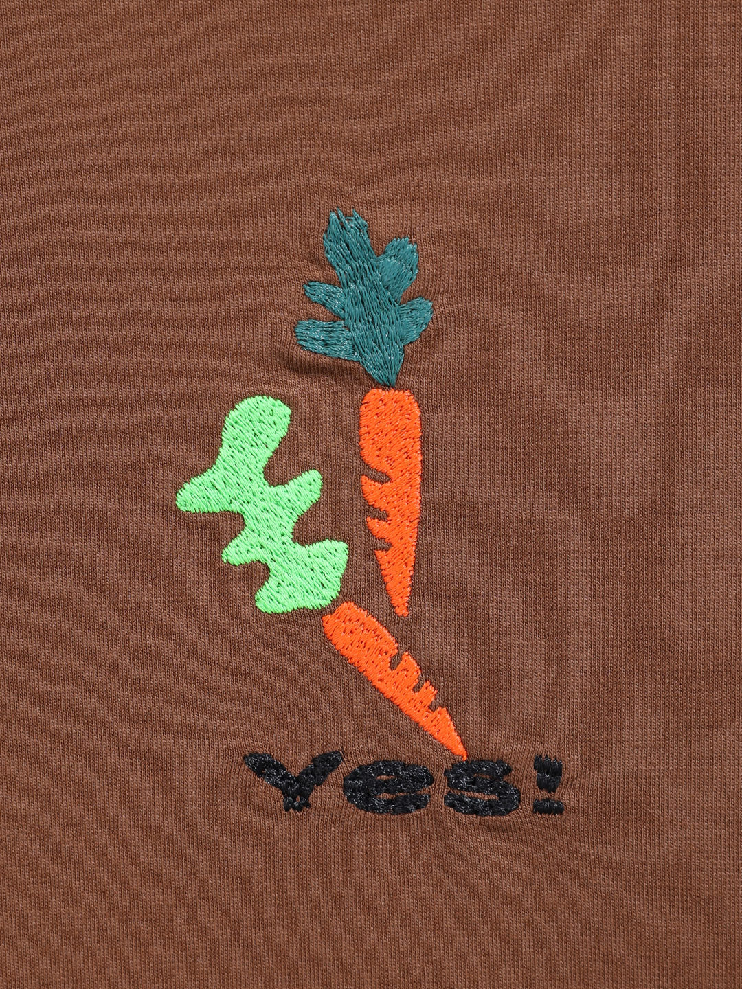 Men's Brown Relaxed Fit Embroided 240 GSM Casual T-Shirt - Image 6