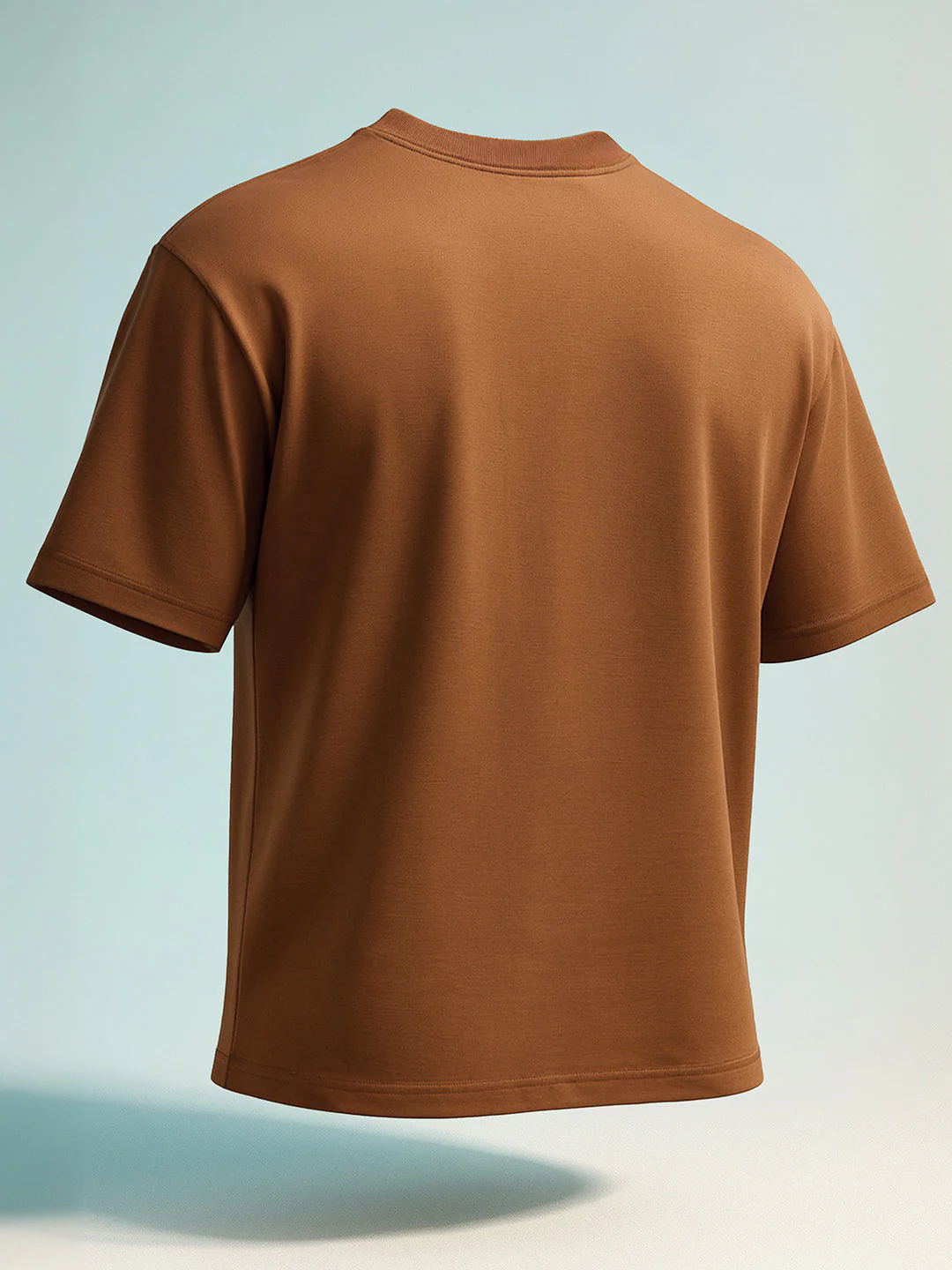 Men's Brown Relaxed Fit Graphic Printed 240 GSM Casual T-Shirt - Image 7