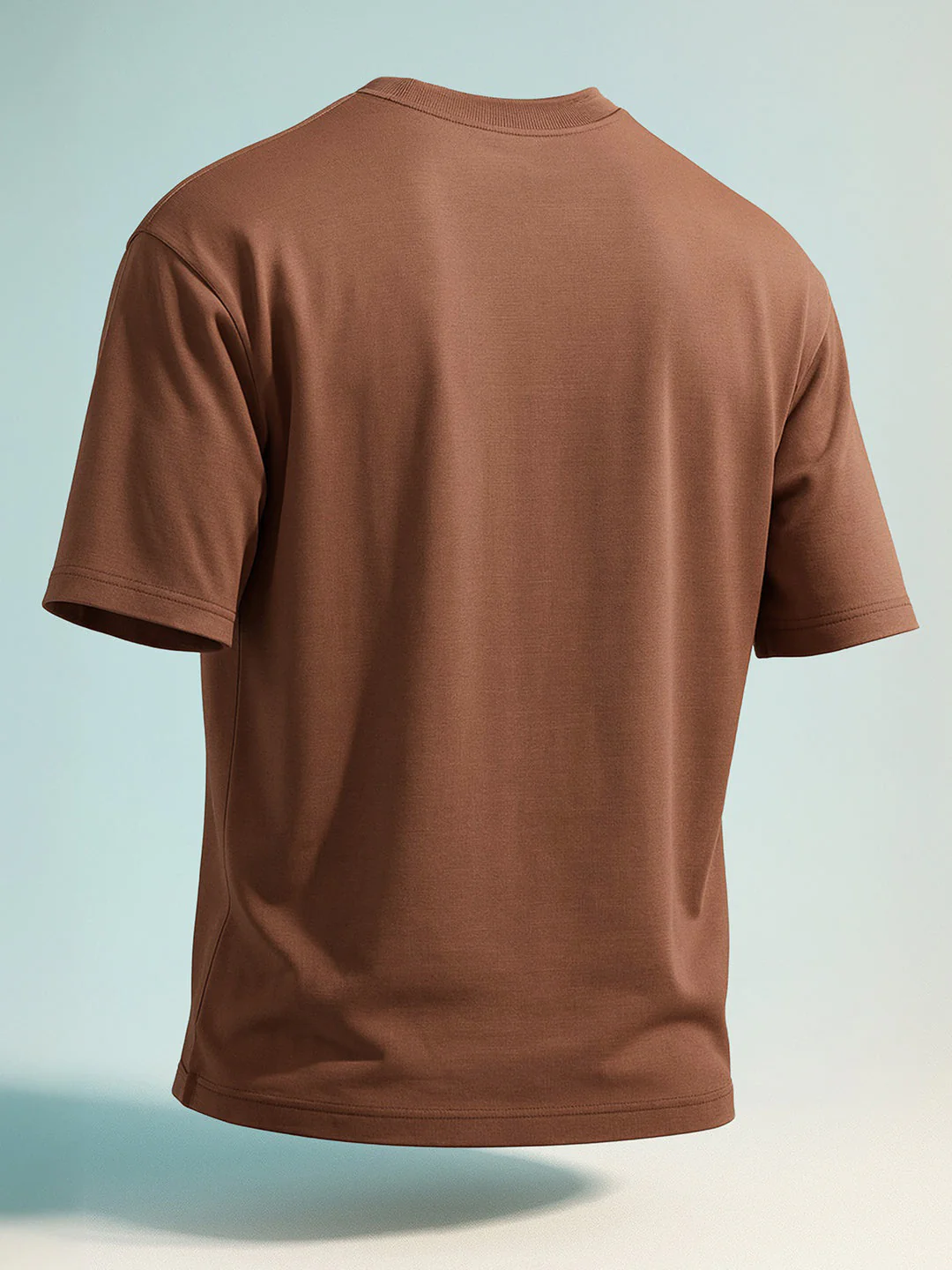 Men's Brown Relaxed Fit Graphic Printed 240 GSM Casual T-Shirt - Image 7