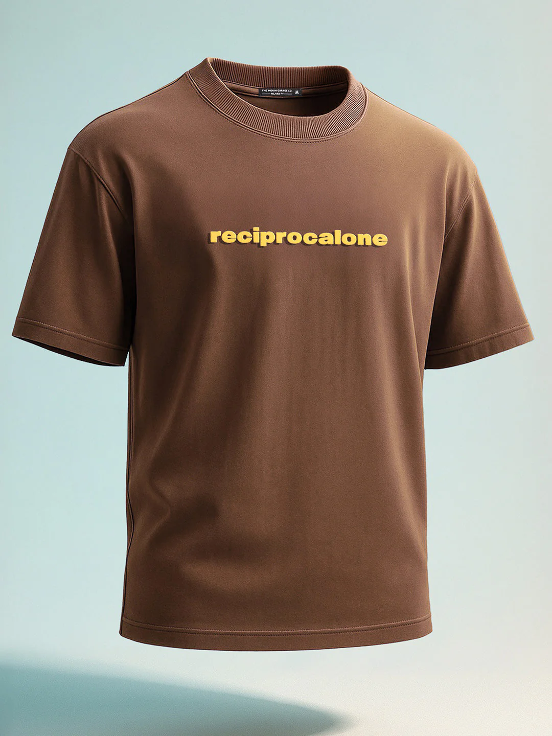 Men's Brown Relaxed Fit Graphic Printed 240 GSM Street Wear T-Shirt - Image 6