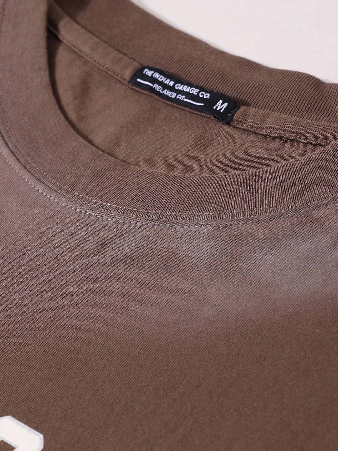 Men's Brown Relaxed Fit Graphic Printed 240 GSM Street Wear T-Shirt - Image 3