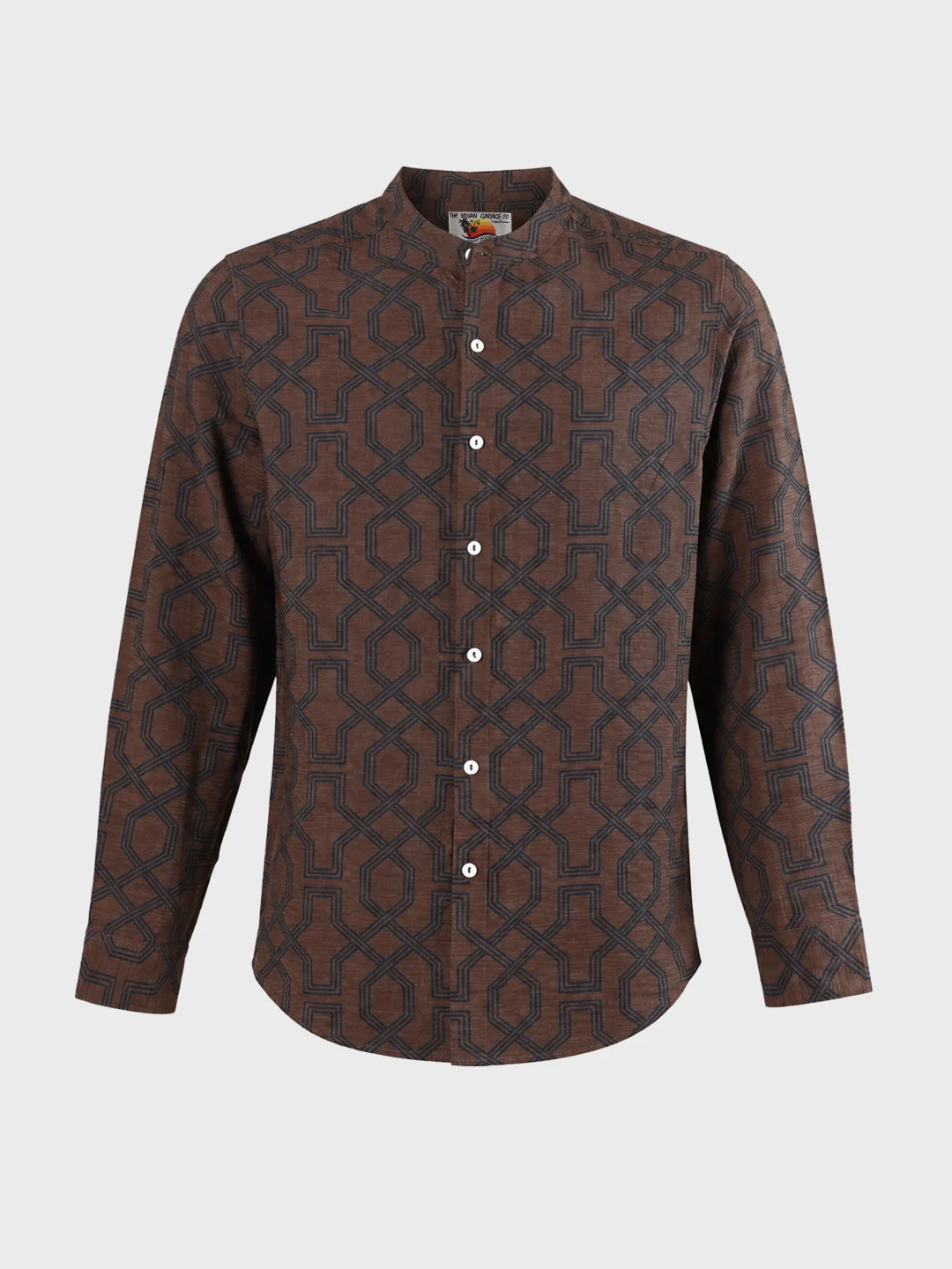 Men's Brown Relaxed Fit Printed Casual Shirt - Image 6