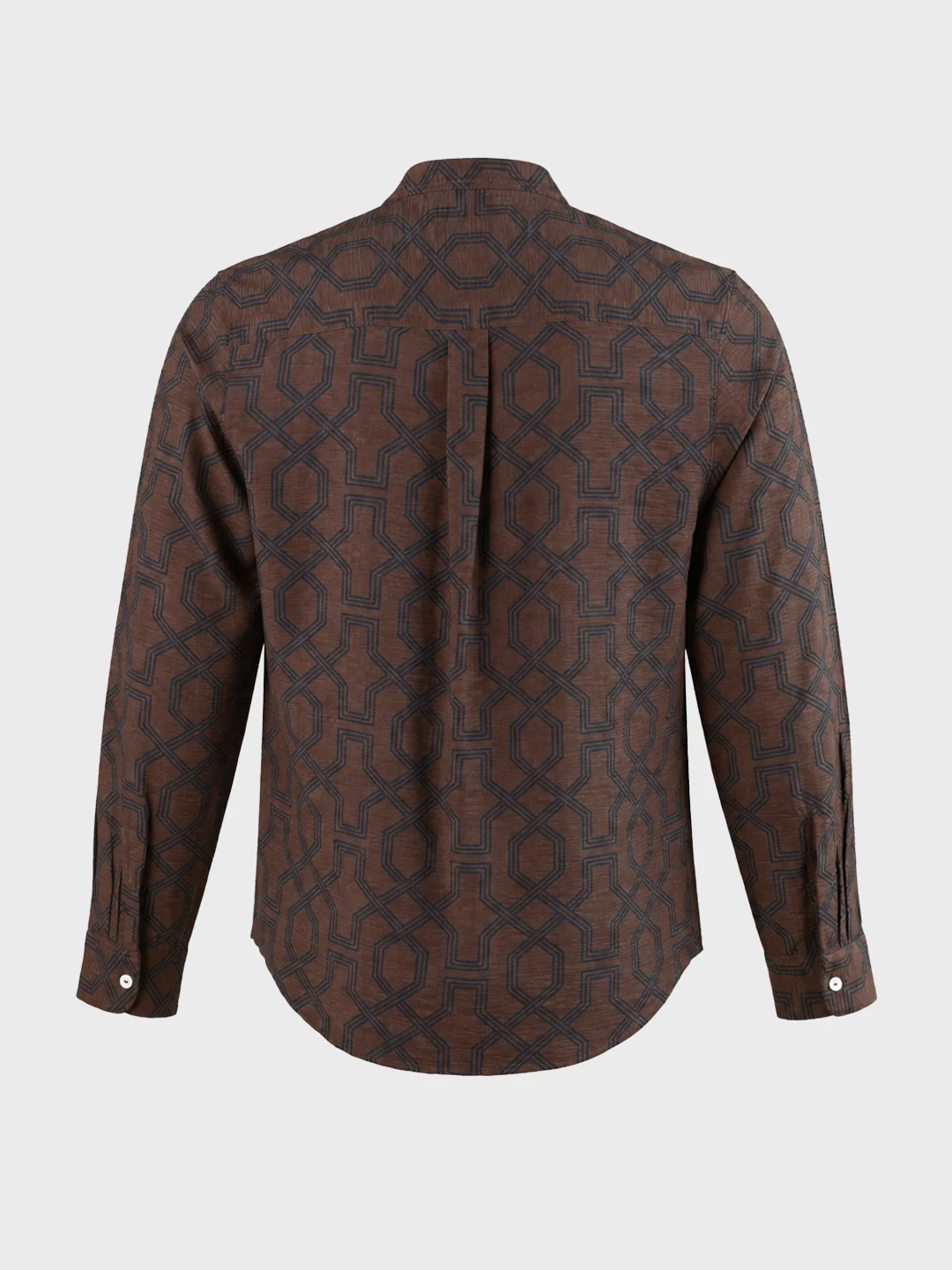 Men's Brown Relaxed Fit Printed Casual Shirt - Image 7