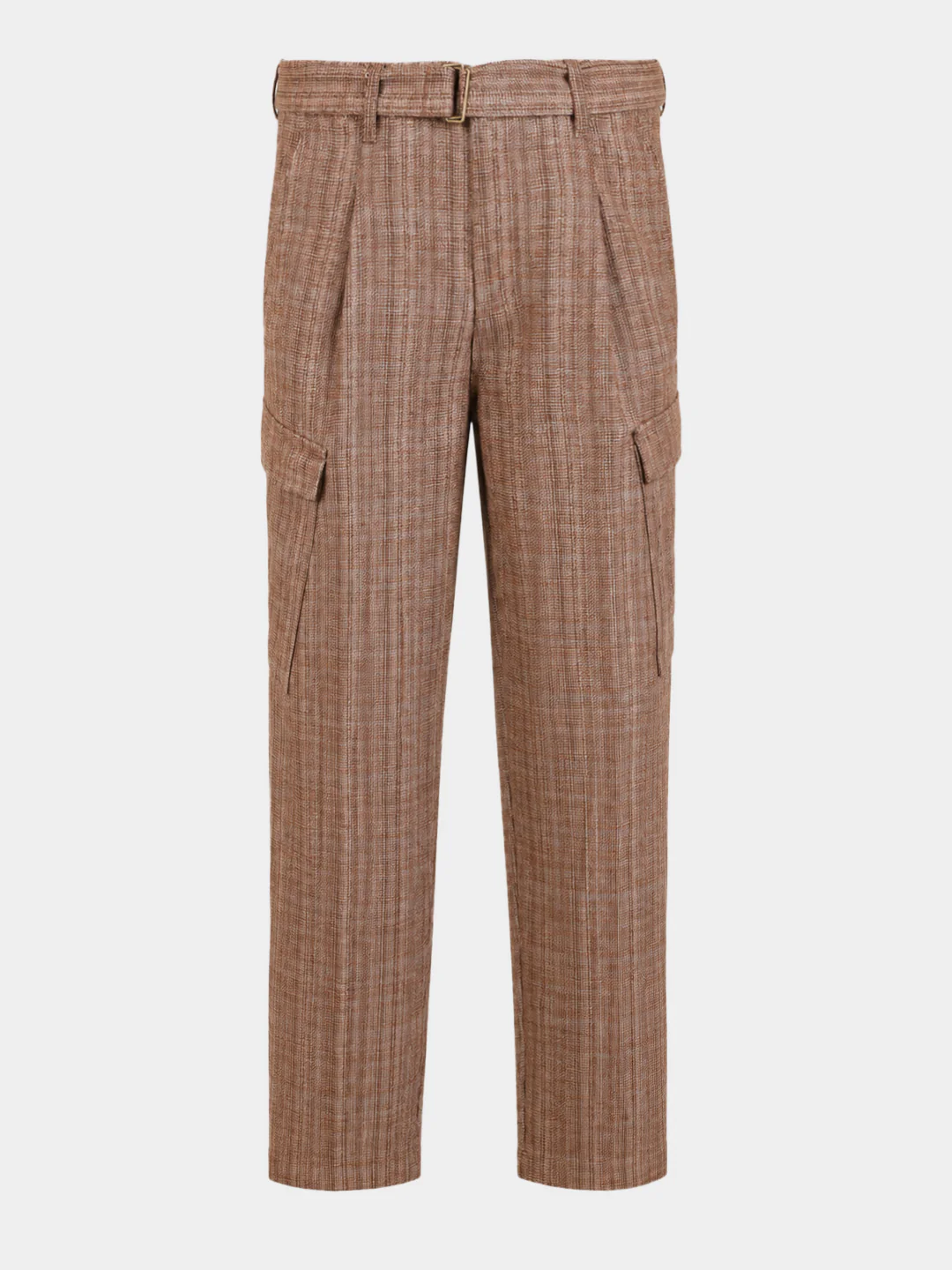 Men's Brown Relaxed Fit Solid Casual Cargo - Image 7
