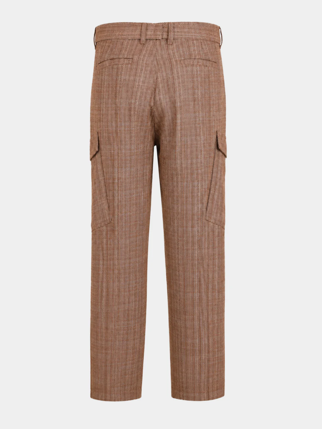 Men's Brown Relaxed Fit Solid Casual Cargo - Image 8