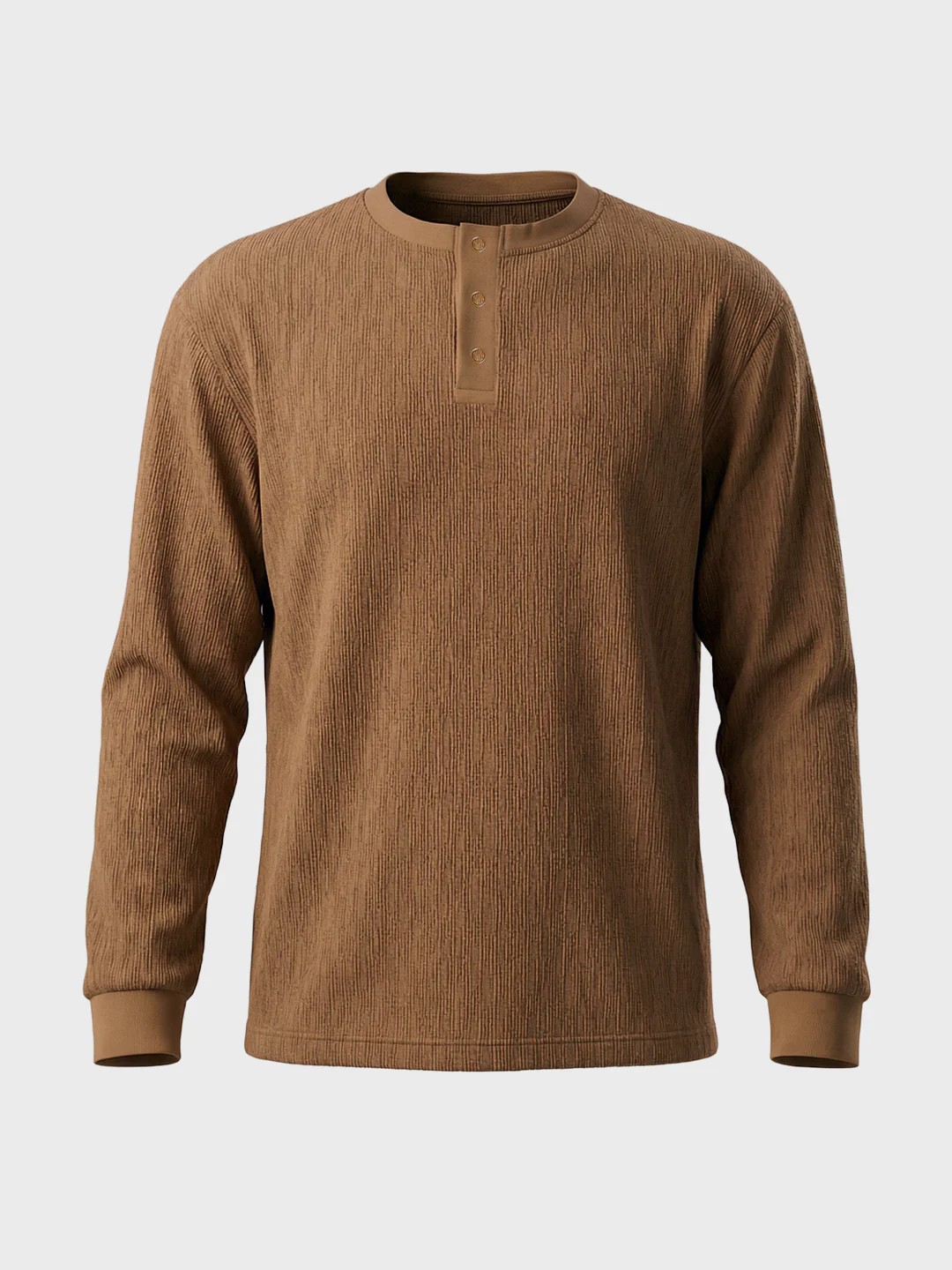 Men's Brown Relaxed Fit Solid Casual T-Shirts - Image 6