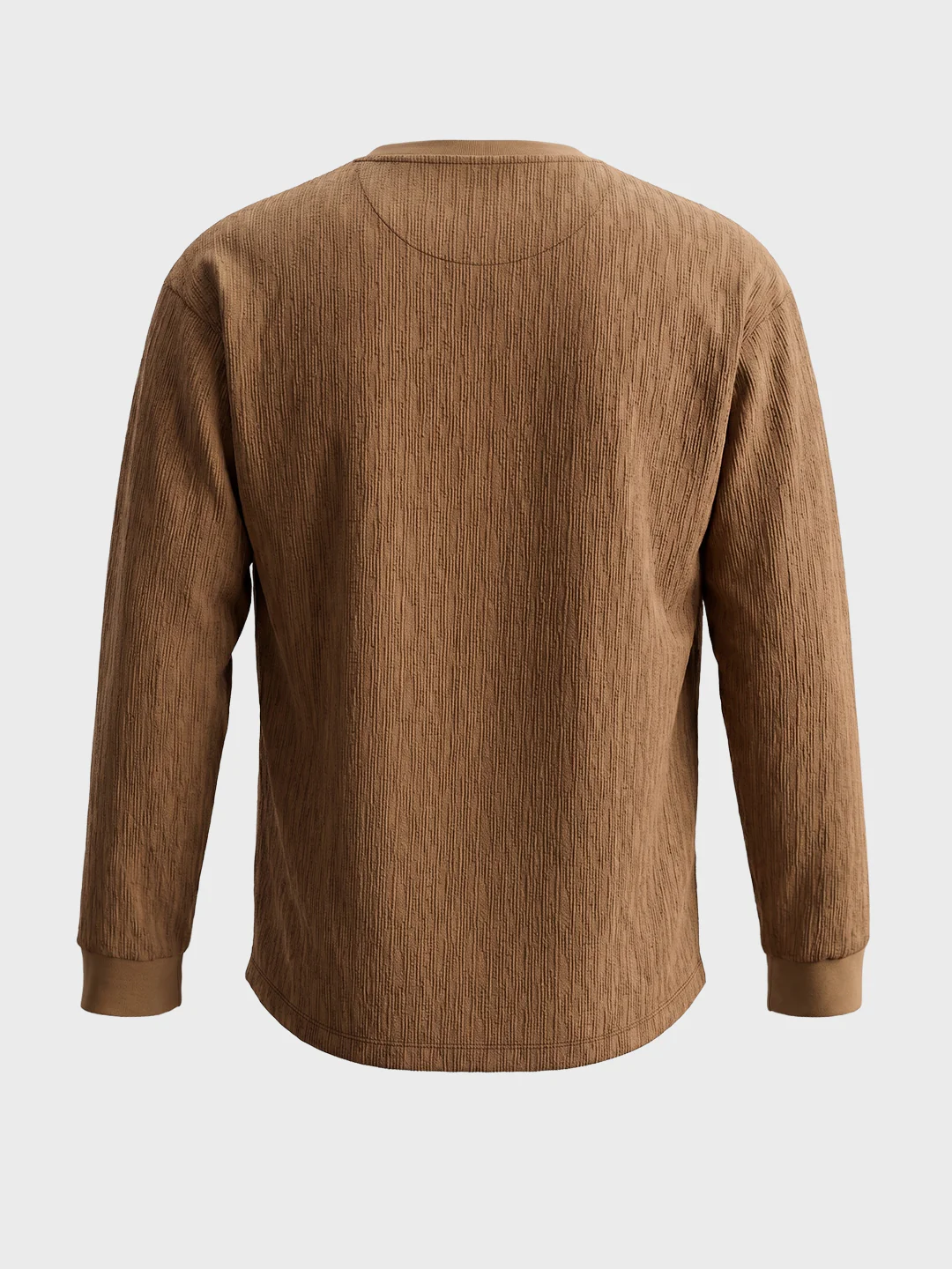 Men's Brown Relaxed Fit Solid Casual T-Shirts - Image 7