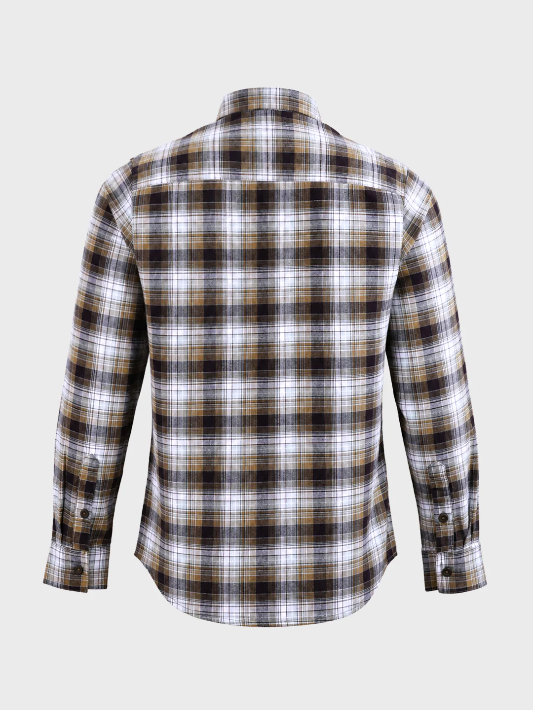 Men's Brown Slim Fit Checkered Casual Shirt - Image 7