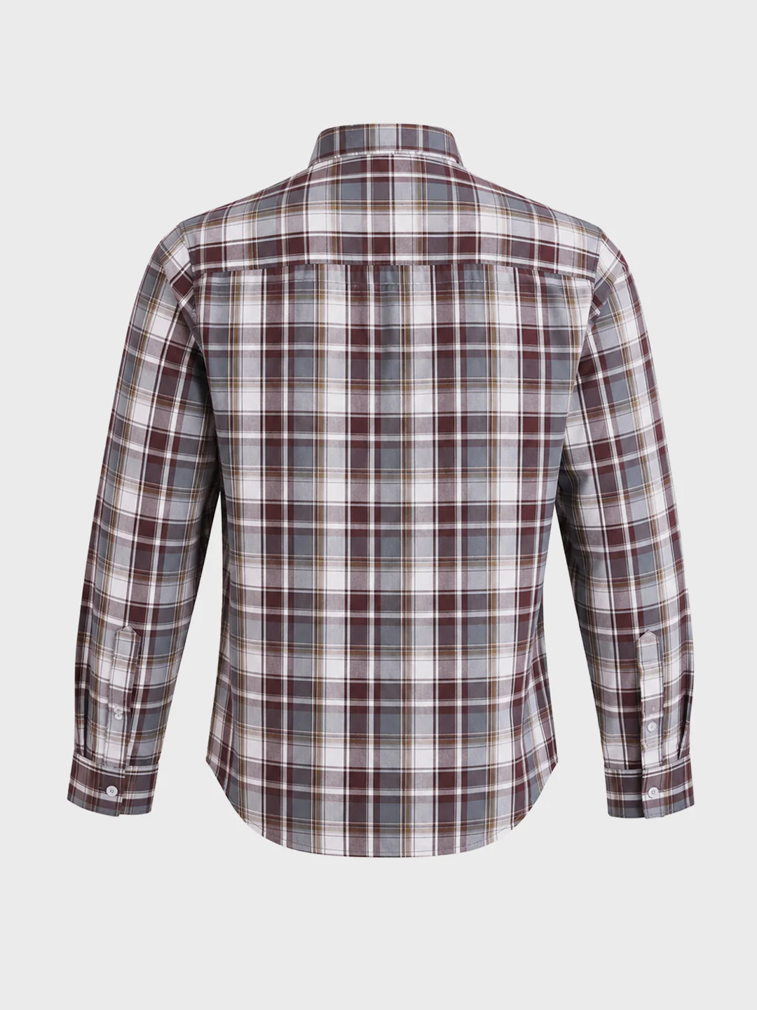 Men's Brown Slim Fit Checkered Casual Shirt - Image 7
