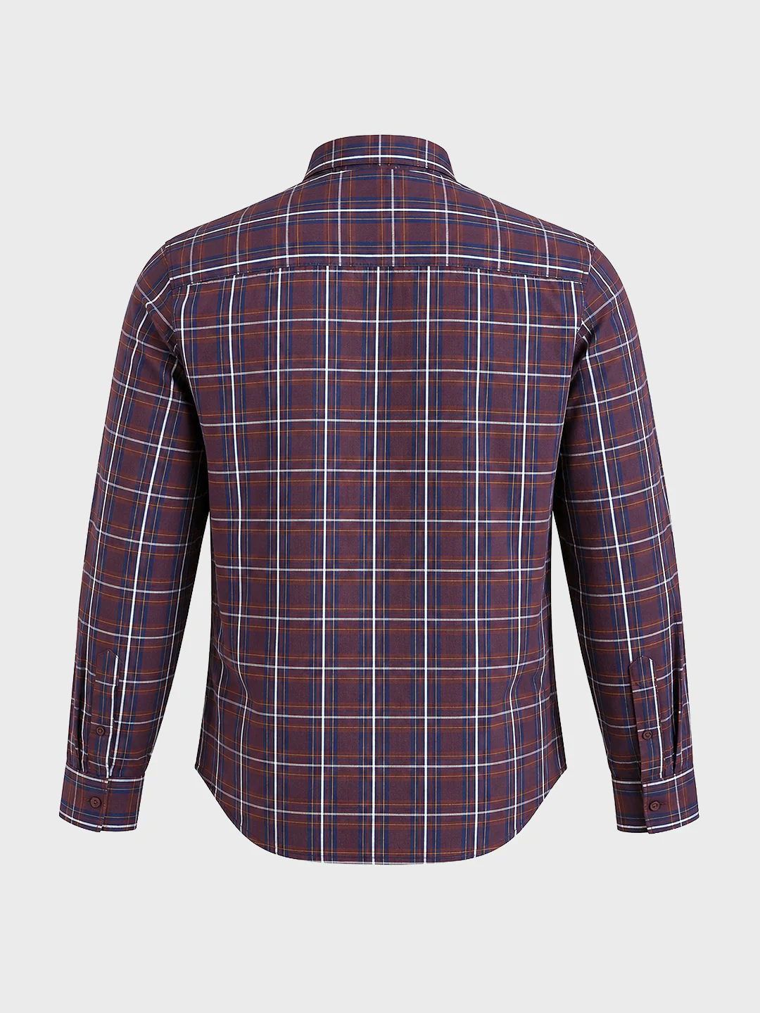 Men's Brown Slim Fit Checkered Casual Shirt - Image 7