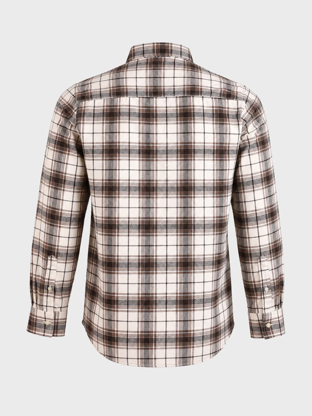 Men's Brown Slim Fit Checkered Casual Shirt - Image 7
