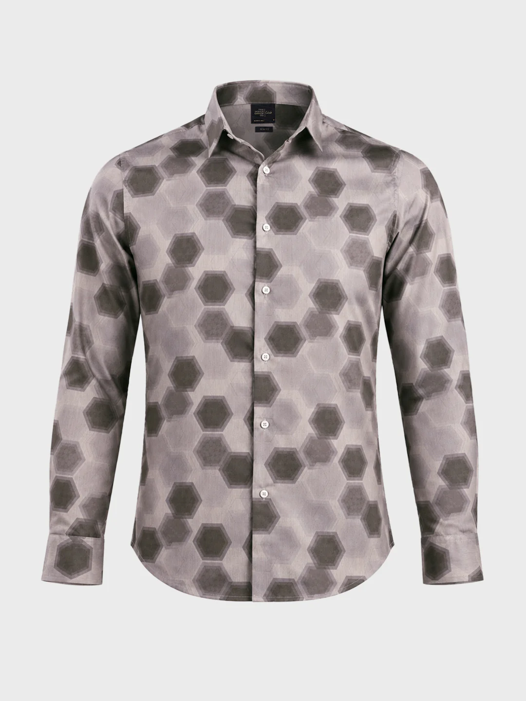 Men's Brown Slim Fit Printed Casual Shirt - Image 6