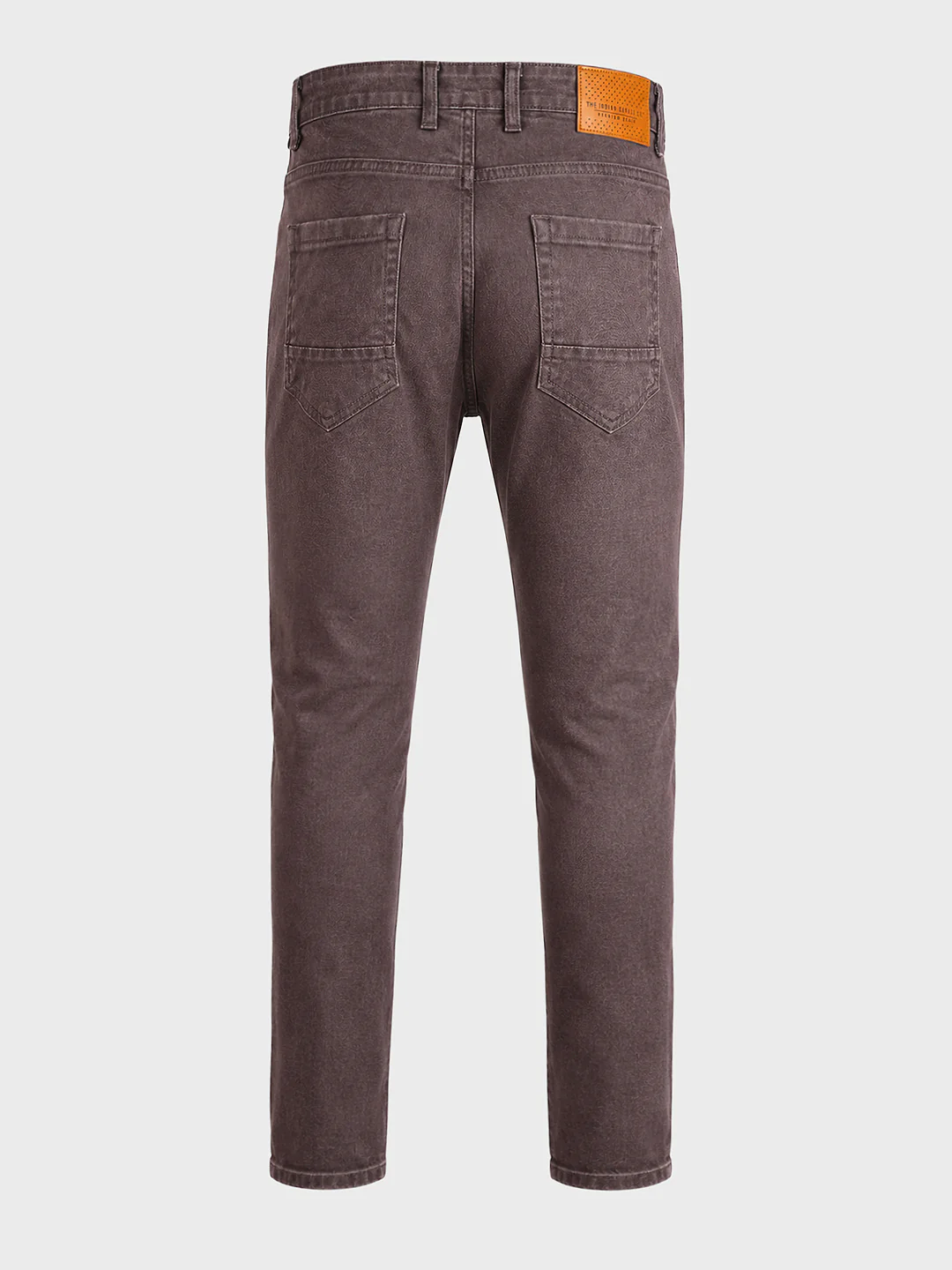 Men's Brown Slim Fit Solid Casual Jeans - Image 4