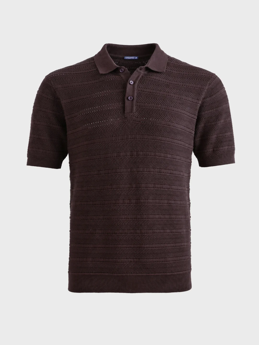 Men's Brown Slim Fit Solid Casual Polos T-Shirt - Image 6
