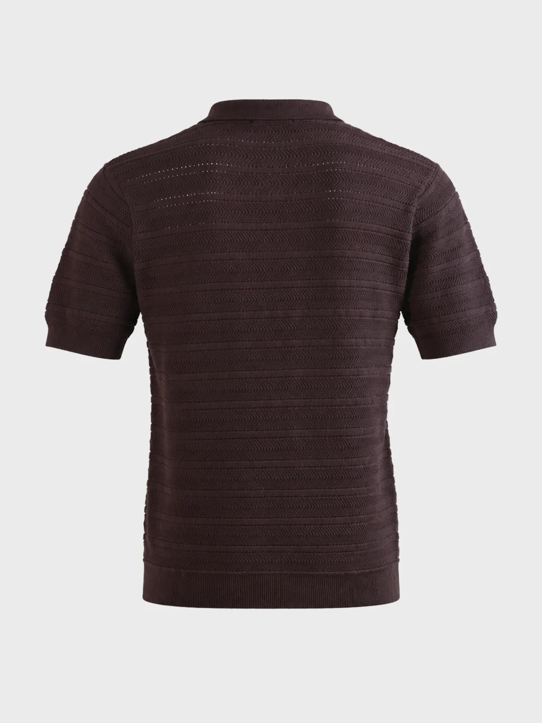 Men's Brown Slim Fit Solid Casual Polos T-Shirt - Image 7
