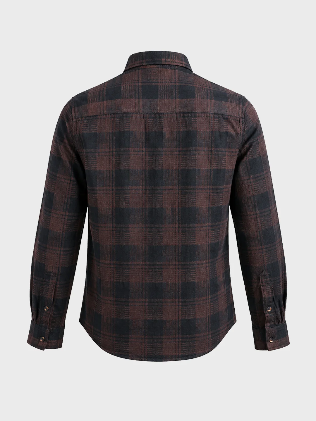 Men's Brown Slim Fit Checkered Casual Shirt - Image 7