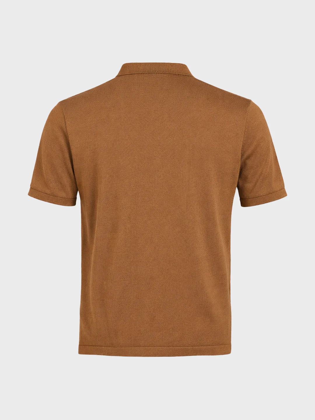 Men's Brown Slim Fit Striped Flat Knit Polo T-Shirt - Image 6
