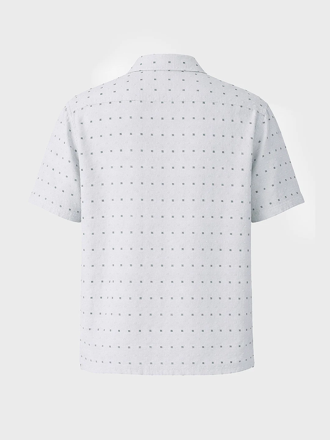 Men's Grey Relaxed Fit Resort Wear Textured Shirt - Image 6